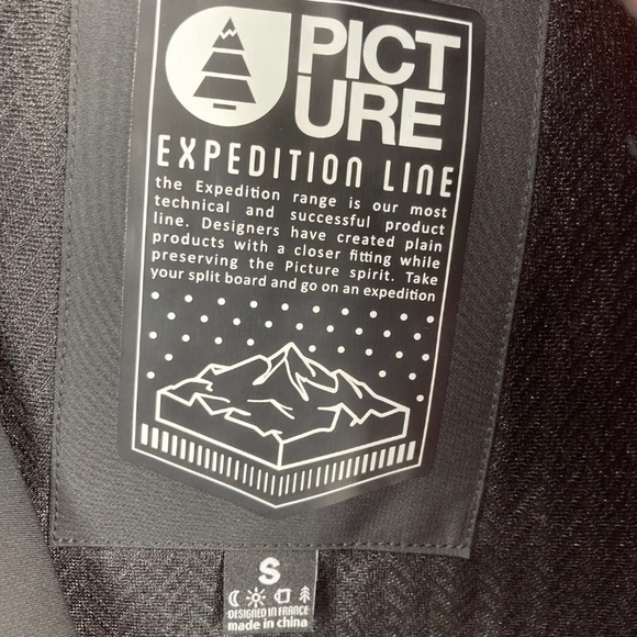 Picture Mens Red Navy Pockets Long Sleeve Full Zip Hooded Snow Ski Jacket Small - Picture 4 of 5